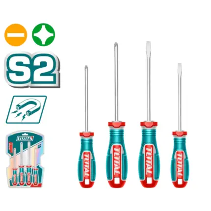 JEU DE TOURNEVIS MAGNETIQUES TOTAL TKSDS0426 – 4 PIECES